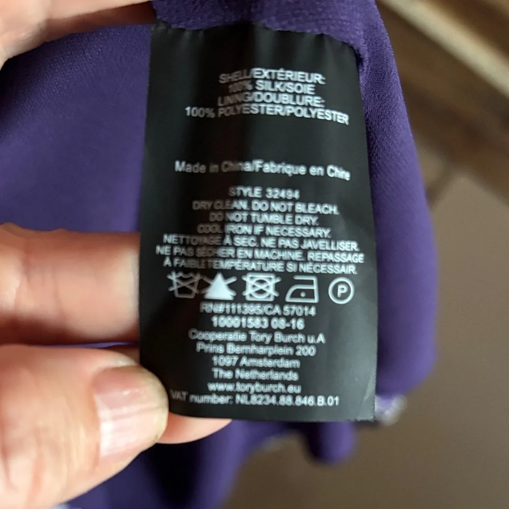 Tory Burch Bourdelle Silk Long Sleeved Tunic Dress Size 12